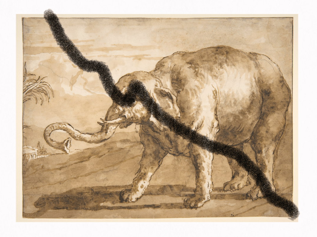 Giovanni Domenico Tiepolo, Elephant in a Landscape